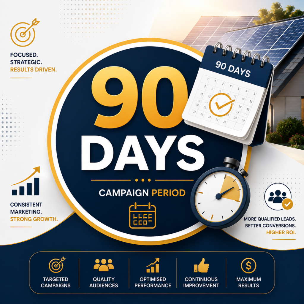 90-day solar digital marketing campaign period focused on qualified leads and performance growth