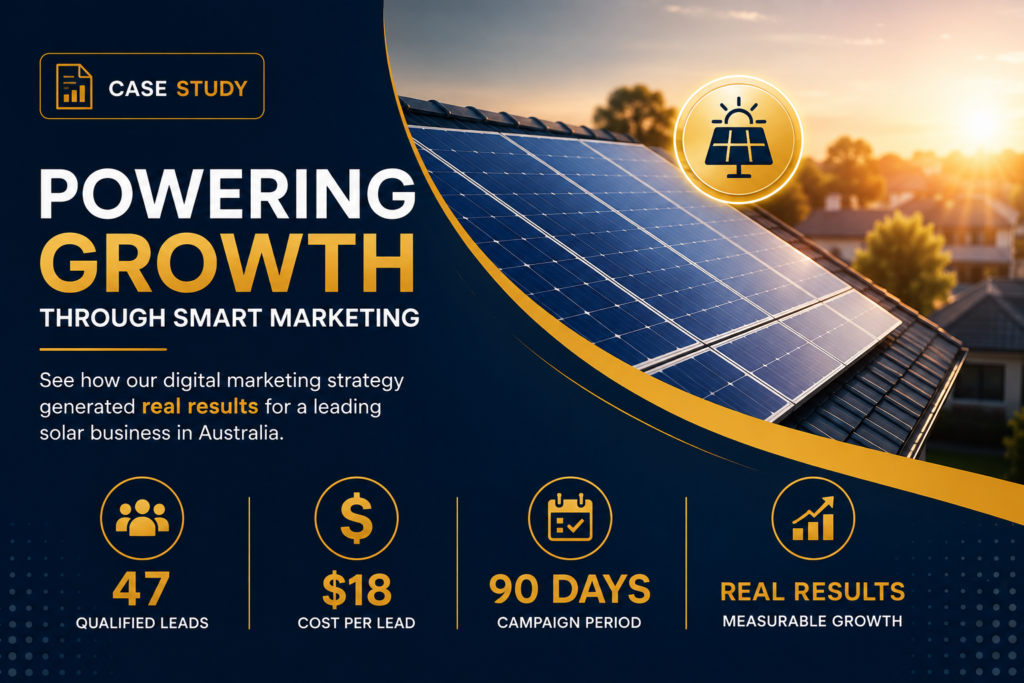 Solar marketing case study showing a rooftop solar system and measurable digital marketing results.